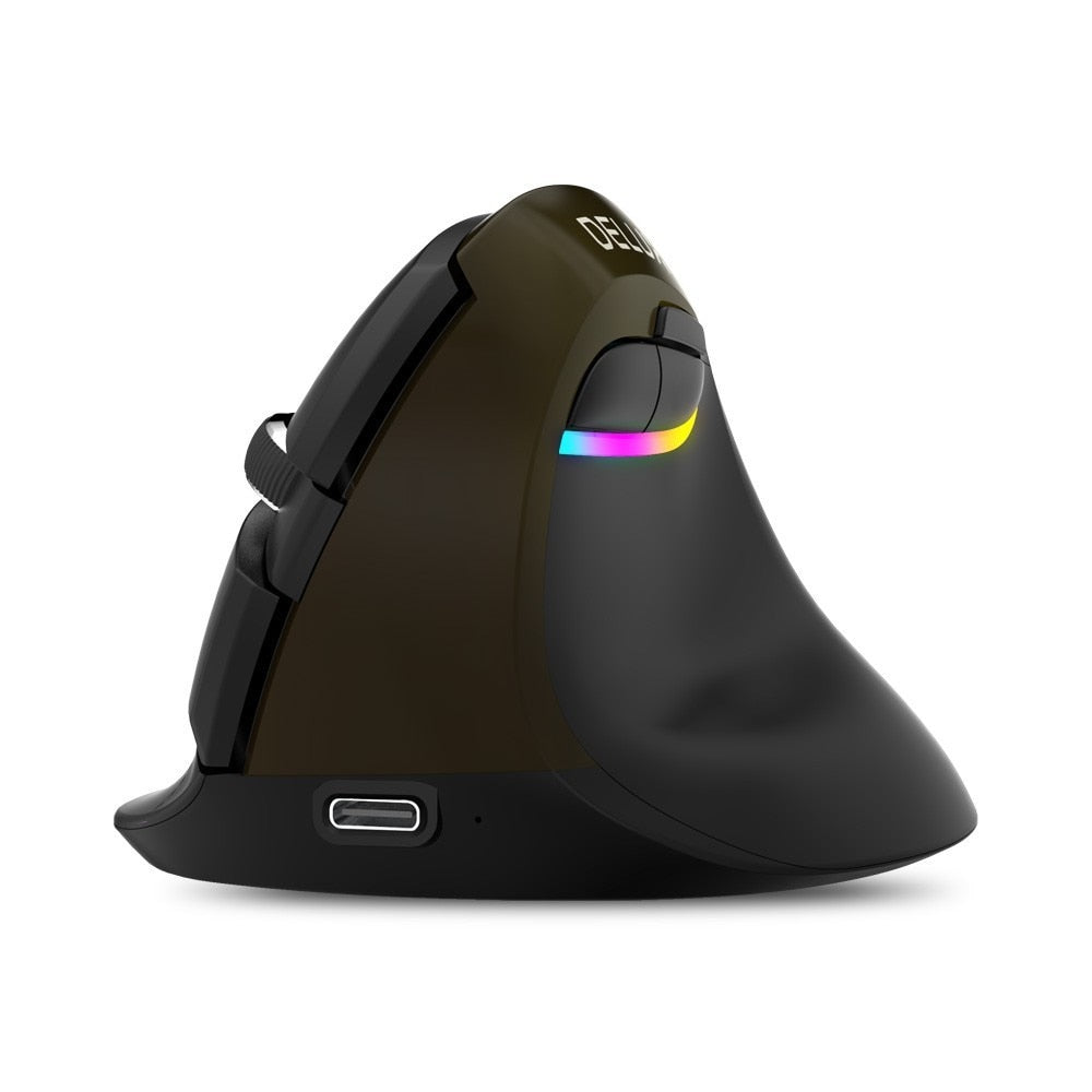 Delux M618 Mini BT+USB Wireless Mouse Silent Click RGB Ergonomic Rechargeable