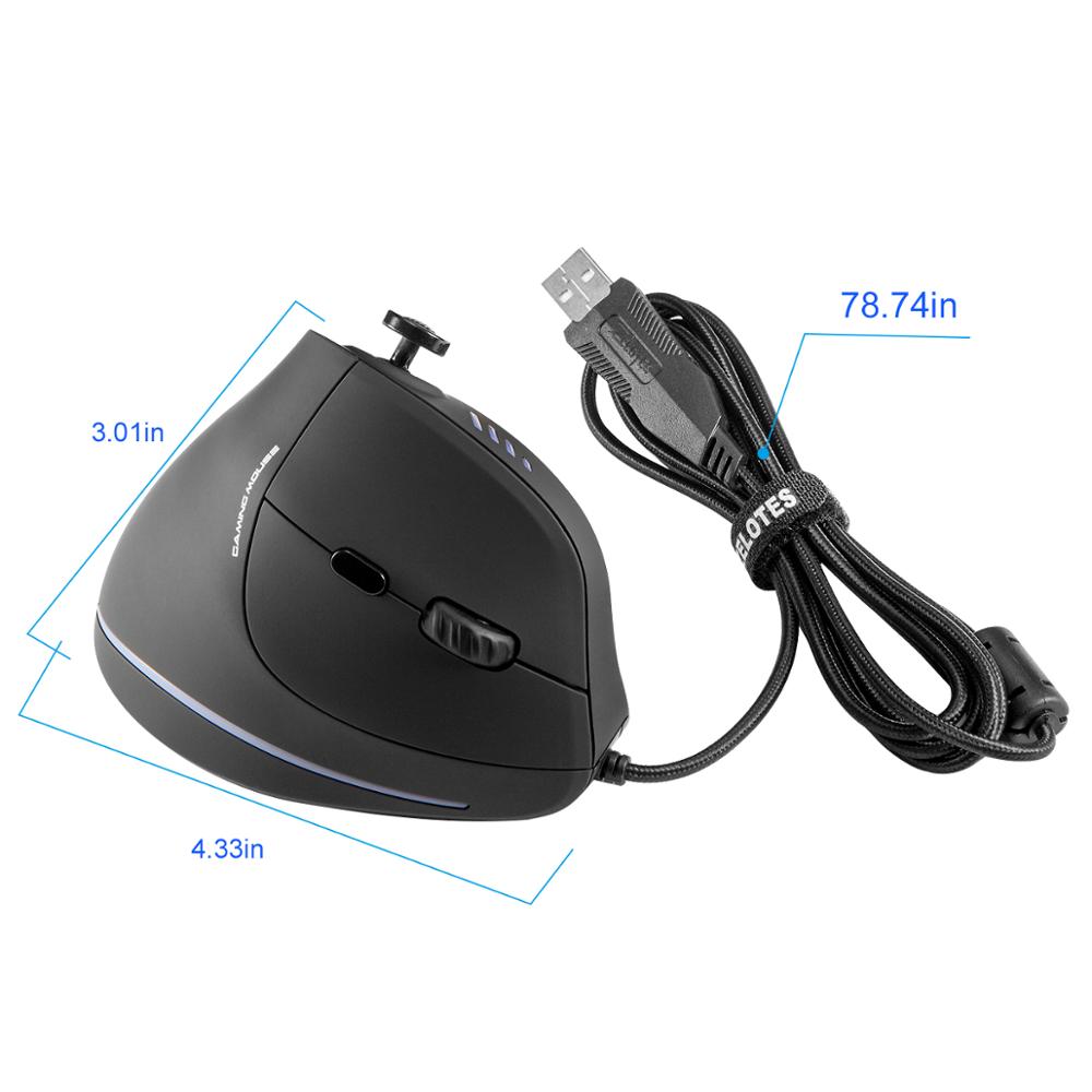 ZELOTES Vertical Gaming Mouse Wired RGB Ergonomic USB Optics Mouse Programmable Laser Mice 10000 DPI For Gamer Joysticks C18