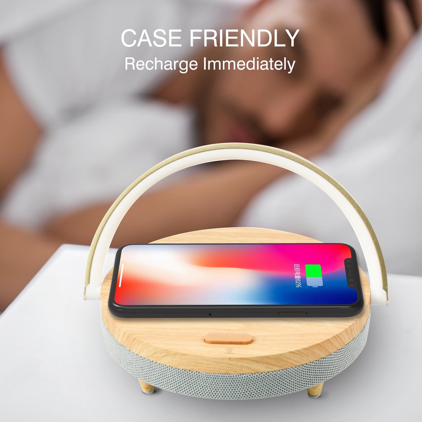 S21Pro Bluetooth Speaker Wood Wireless Charger/Led Lamp 15W High Power Fast Charging for iPhone/Android
