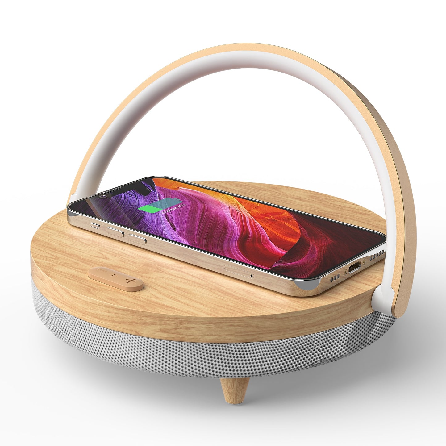 S21Pro Bluetooth Speaker Wood Wireless Charger/Led Lamp 15W High Power Fast Charging for iPhone/Android
