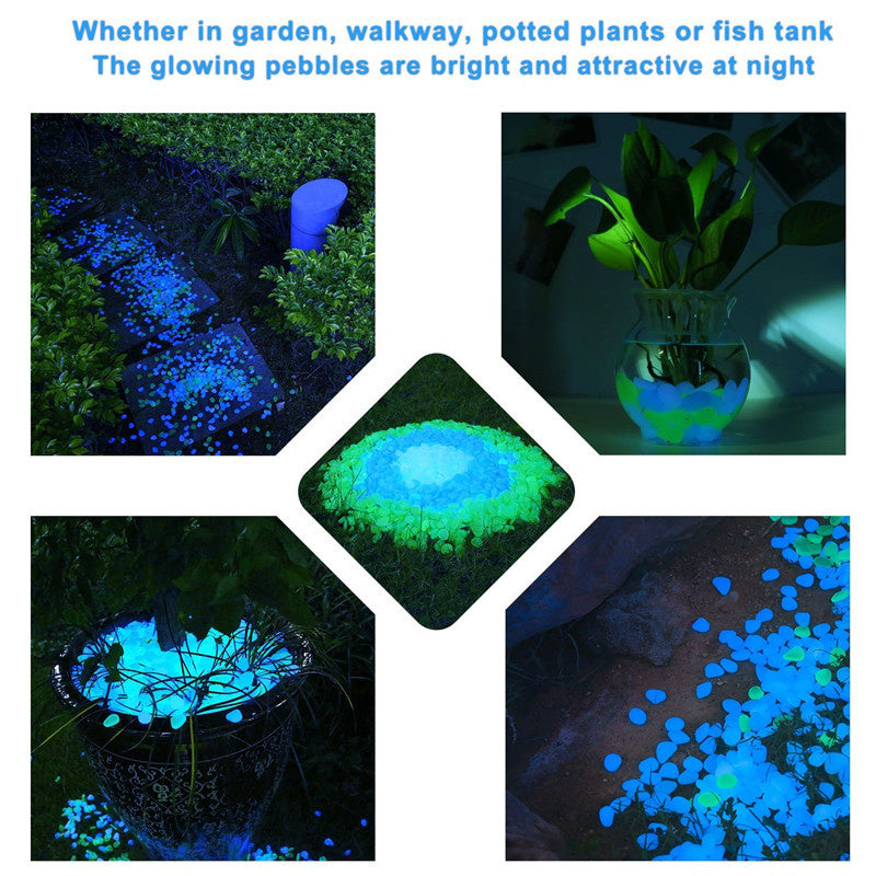 50/100Pcs Glow in the Dark Garden Pebbles