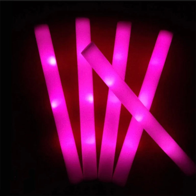 30Pcs LED Foam Raver Glow Sticks