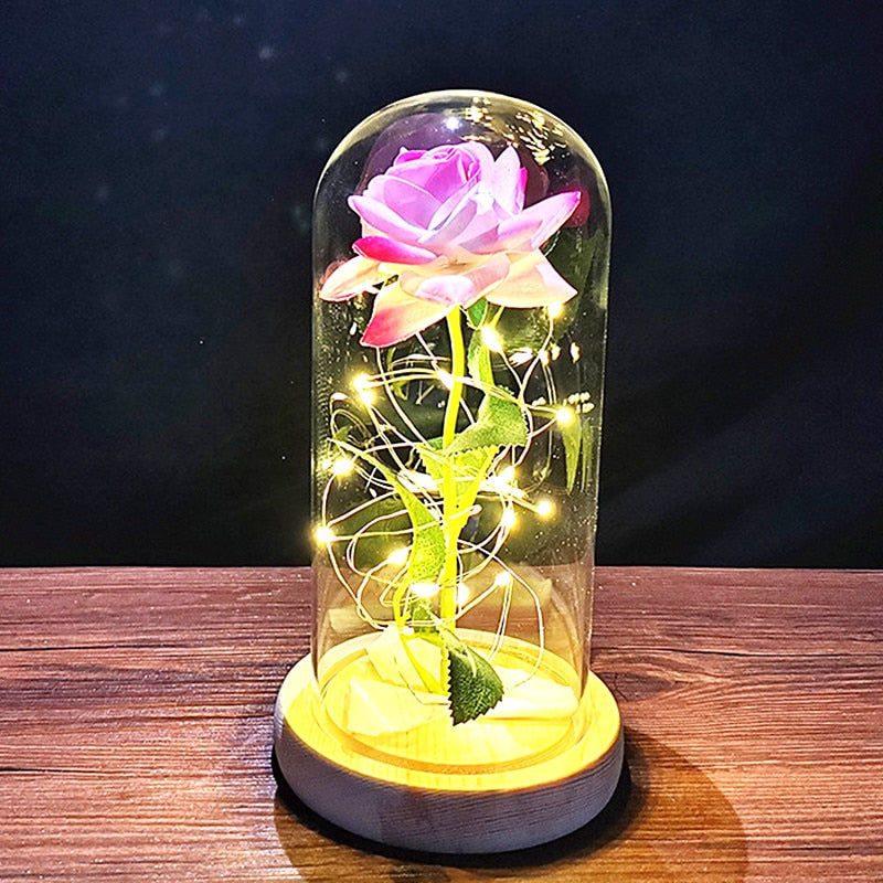 Galaxy Eternal Rose Lamp 24K Gold Foil Flower