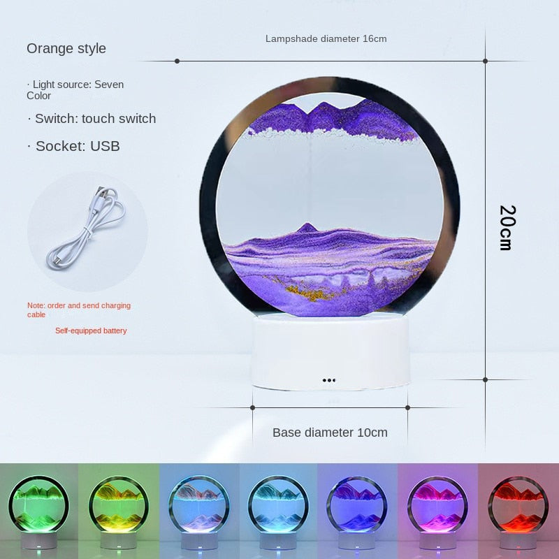 Hourglass Sand Painting Table Lamp