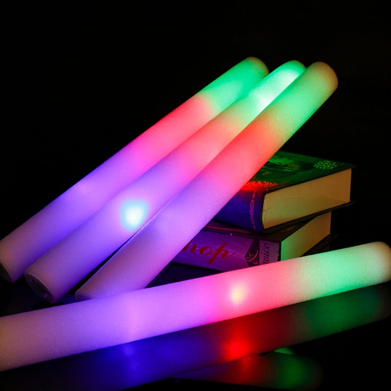 30Pcs LED Foam Raver Glow Sticks