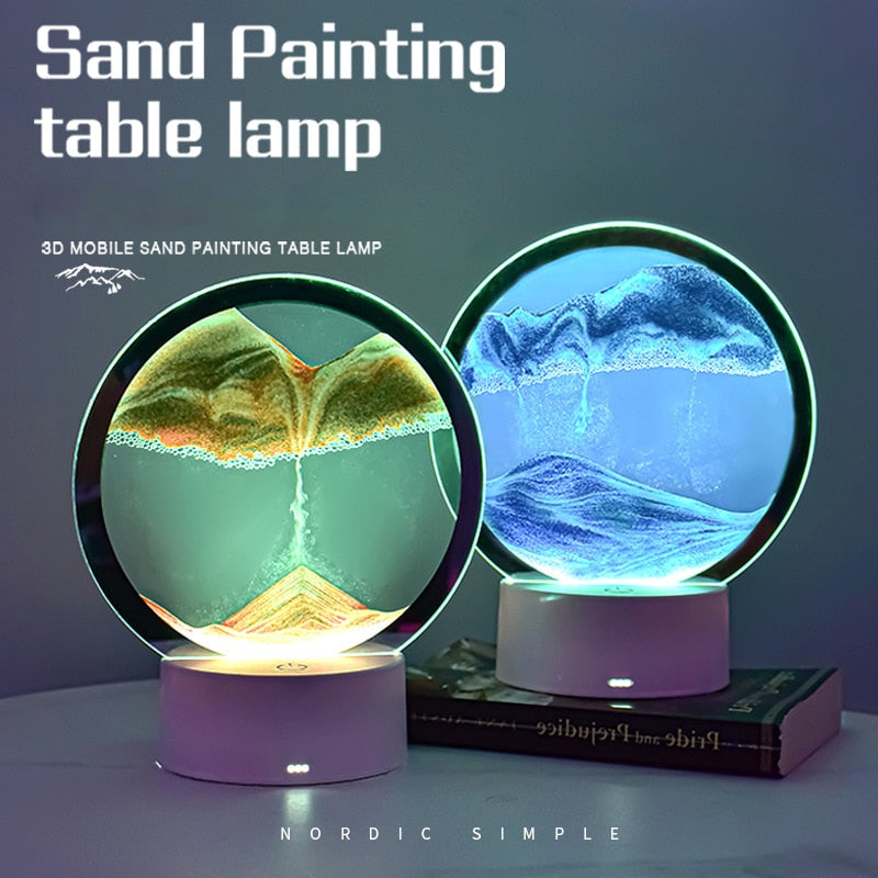Hourglass Sand Painting Table Lamp