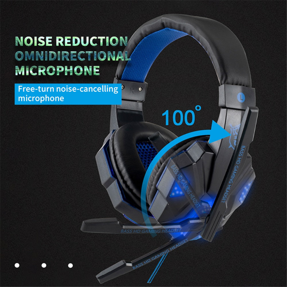 LED Light Wired Gaming Headphones
