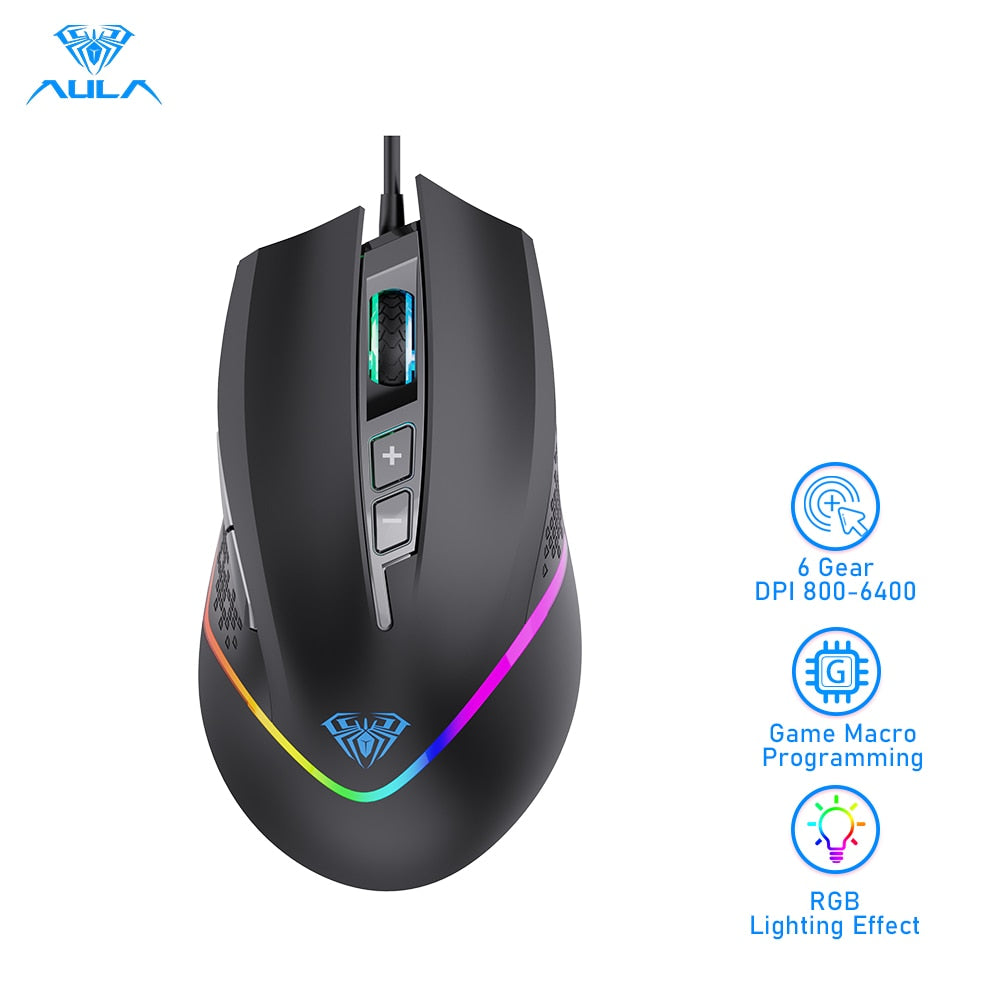 AULA F805 RGB Gaming Mouse 6400DPI Wired